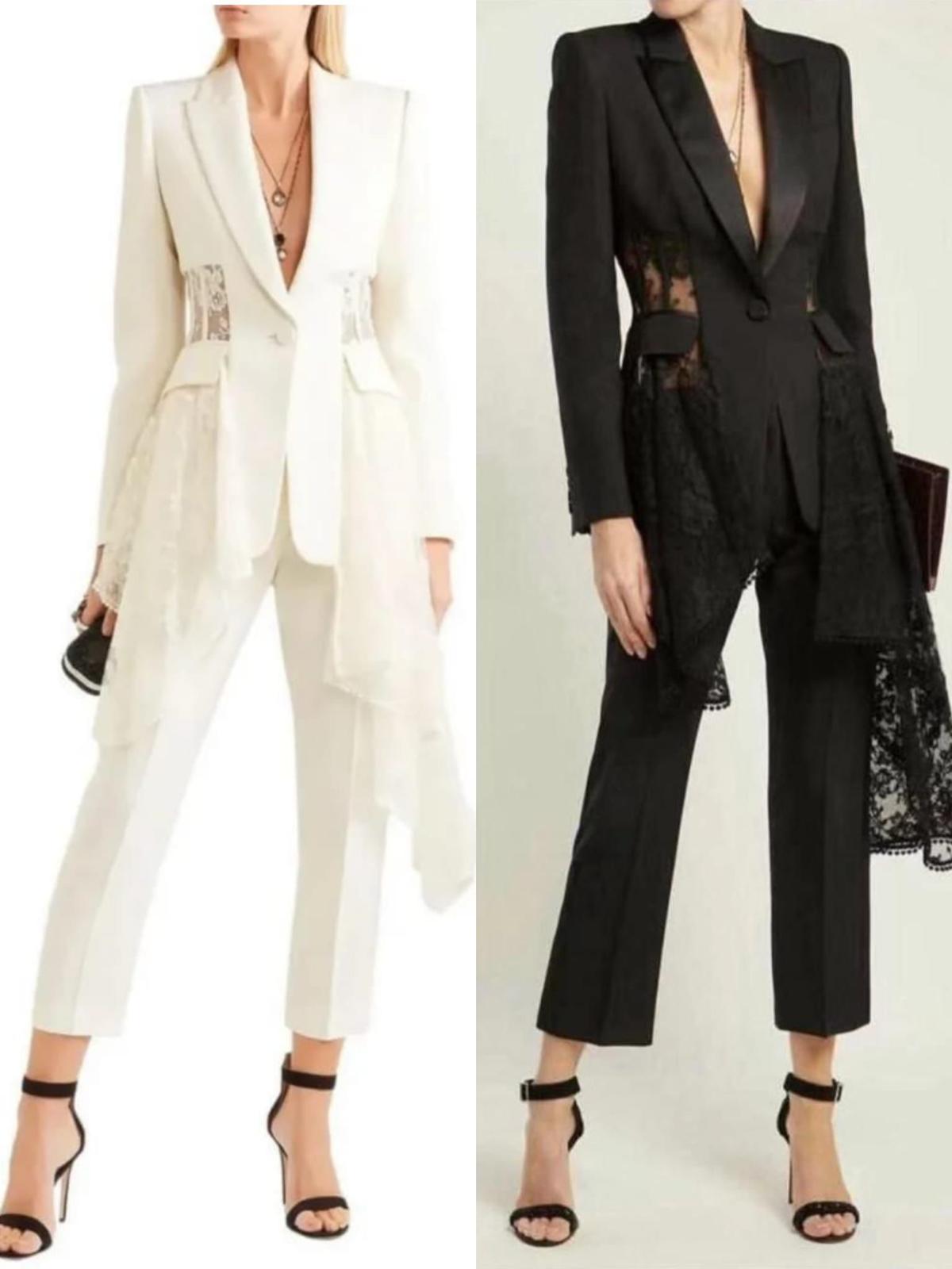 Cordset Lola-completo giacca e pantalone con inseriti in pizzo